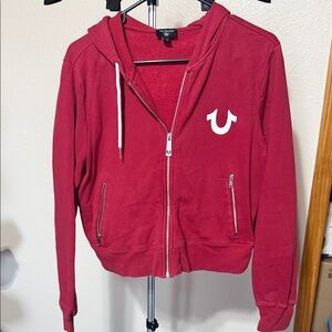 True Religion Red Hoodie with Logo